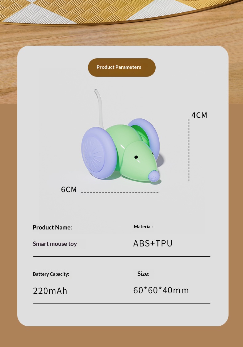 Electric Smart Interactive Mouse Cat Toy Car