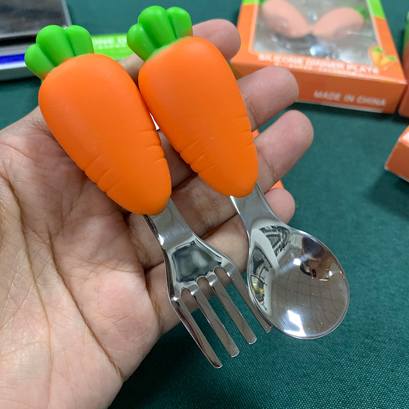 Carrot-Shaped Fork & Spoon
