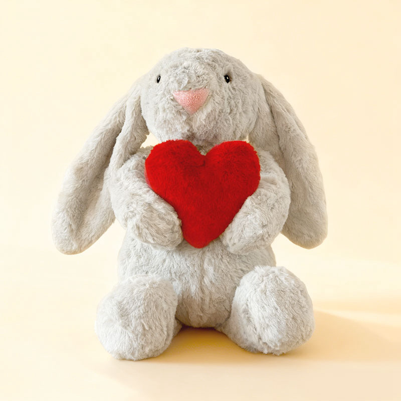 Cute Heart-Holding & Tree-Hugging Lop-Eared Rabbit Plush Doll