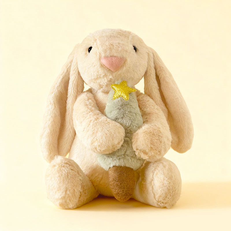 Cute Heart-Holding & Tree-Hugging Lop-Eared Rabbit Plush Doll