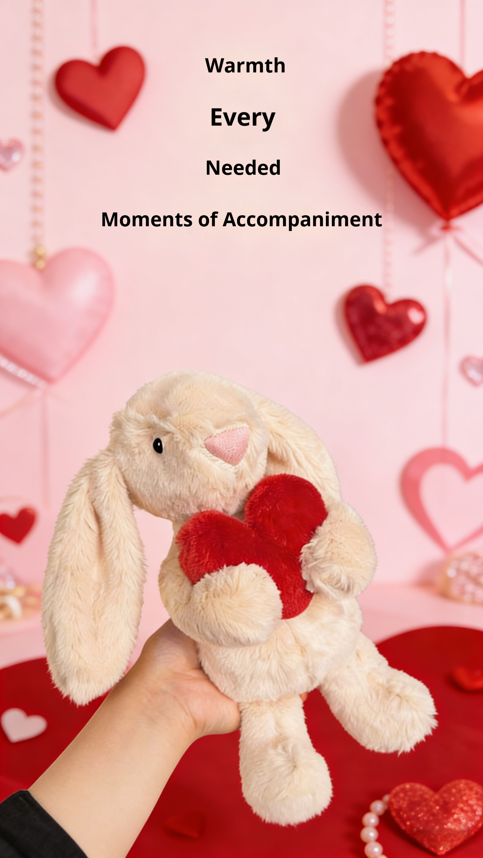 Cute Heart-Holding & Tree-Hugging Lop-Eared Rabbit Plush Doll