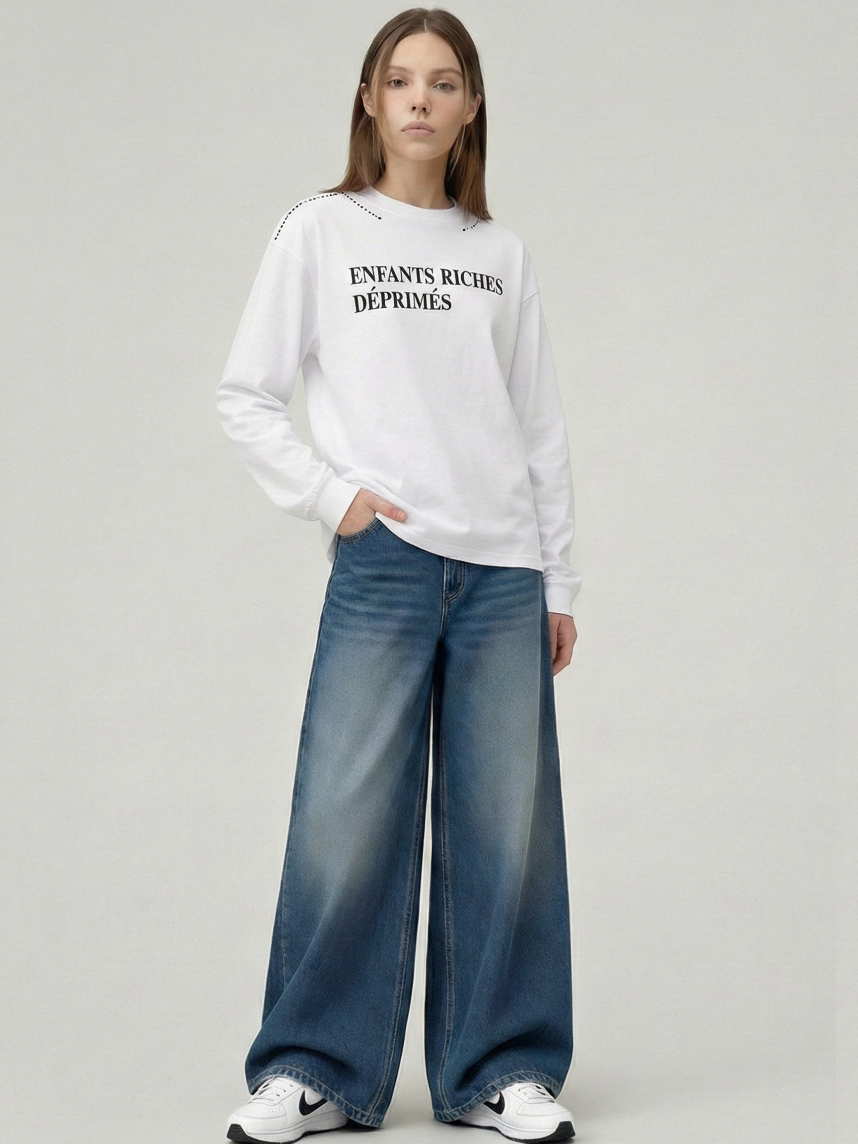 Vintage Wash Distressed Long Sleeve T-Shirt - Oversized Punk Graphic Streetwear-Knotfolks