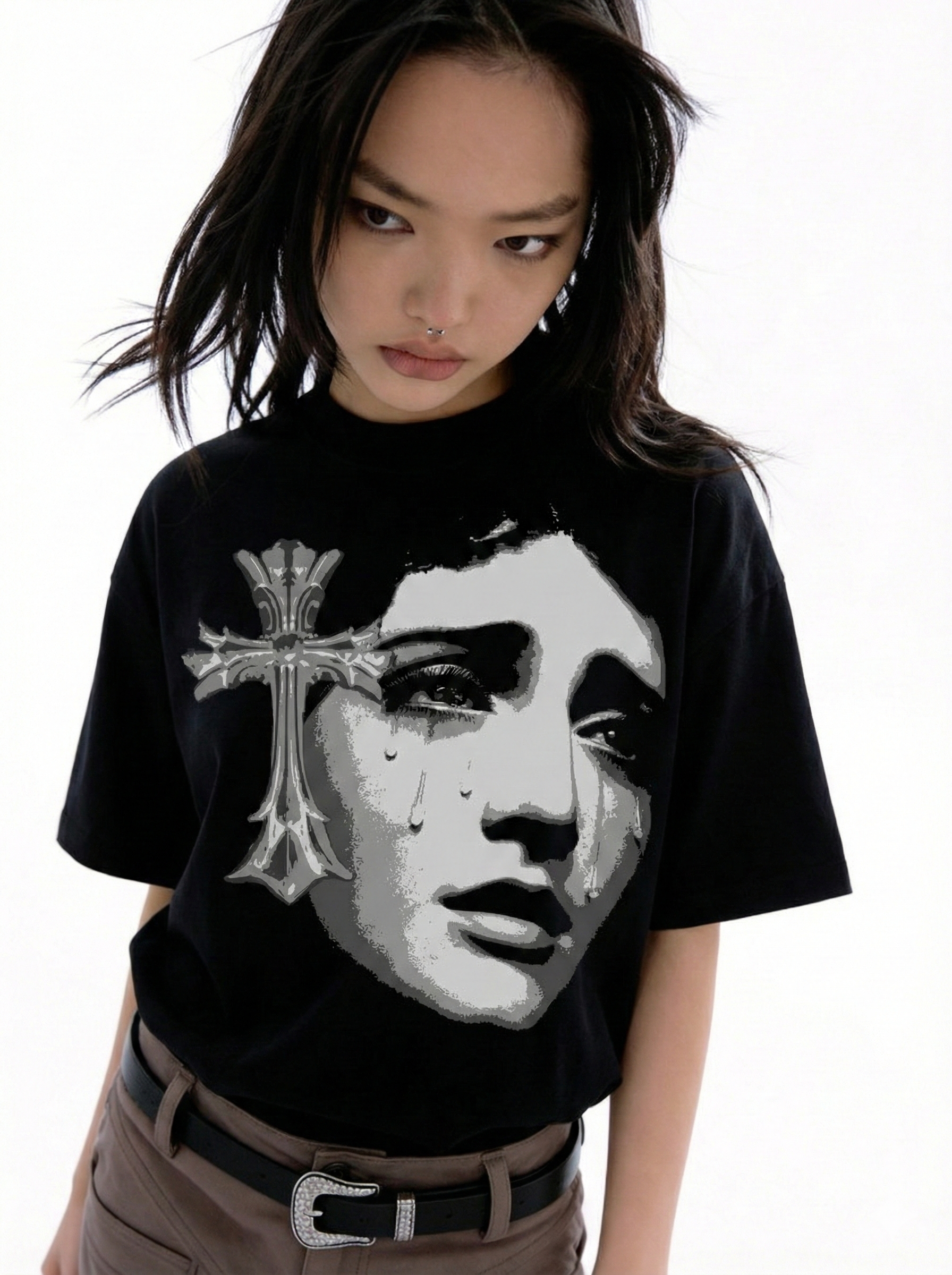 Y2K Grunge Oversized Graphic T-Shirt | Harajuku Punk Streetwear-Knotfolks