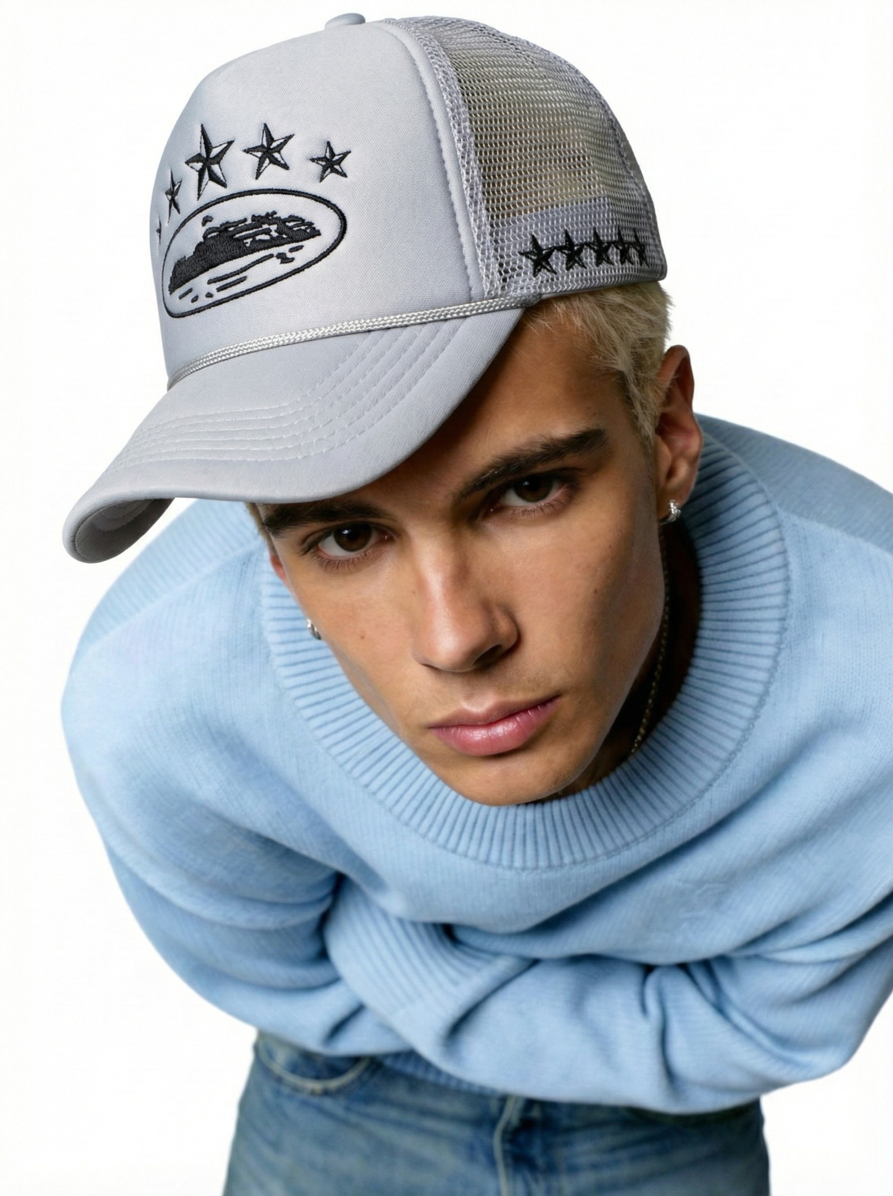 Vintage 5-Star Graphic Mesh Trucker Hat - Breathable Summer Cap-Knotfolks