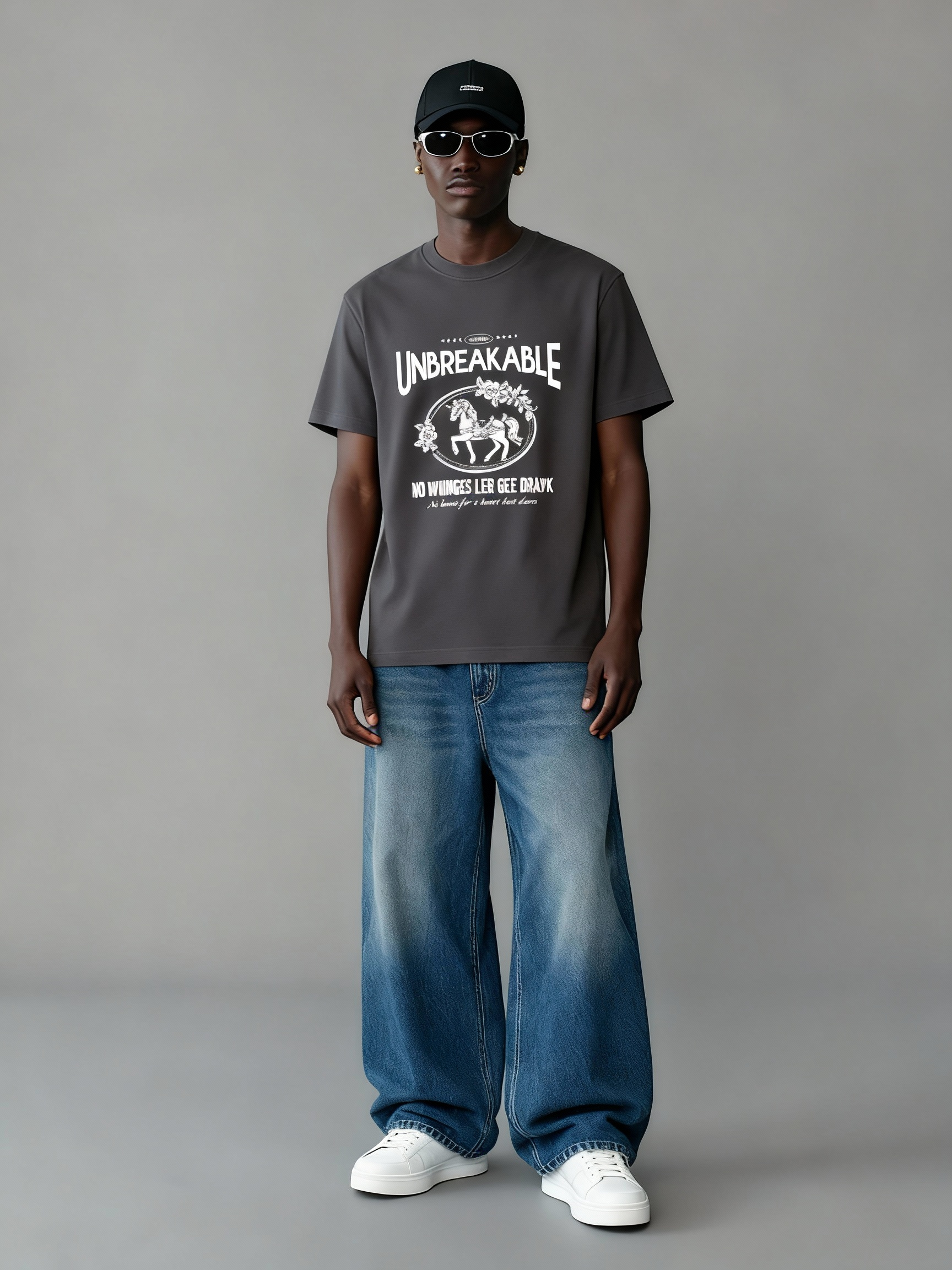 UNBREAKABLE Vintage Carousel Graphic Tee - Oversized Streetwear T-Shirt-Knotfolks