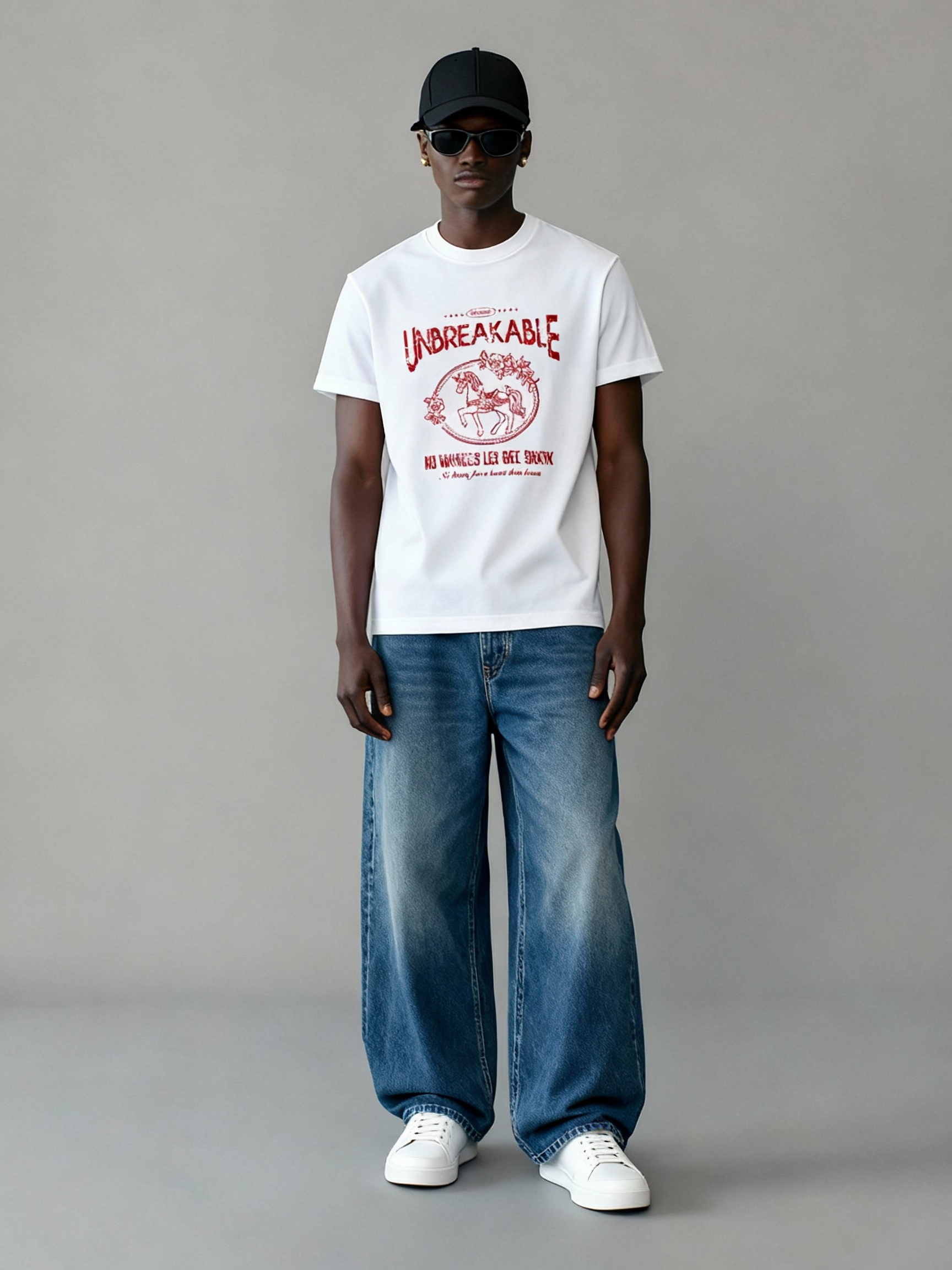 UNBREAKABLE Vintage Carousel Graphic Tee - Oversized Streetwear T-Shirt-Knotfolks