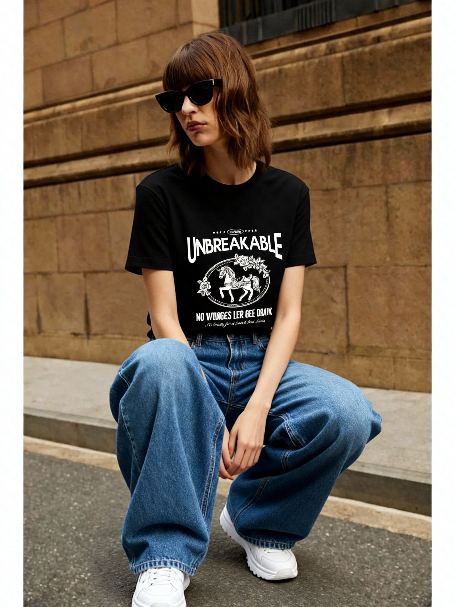 UNBREAKABLE Vintage Carousel Graphic Tee - Oversized Streetwear T-Shirt-Knotfolks