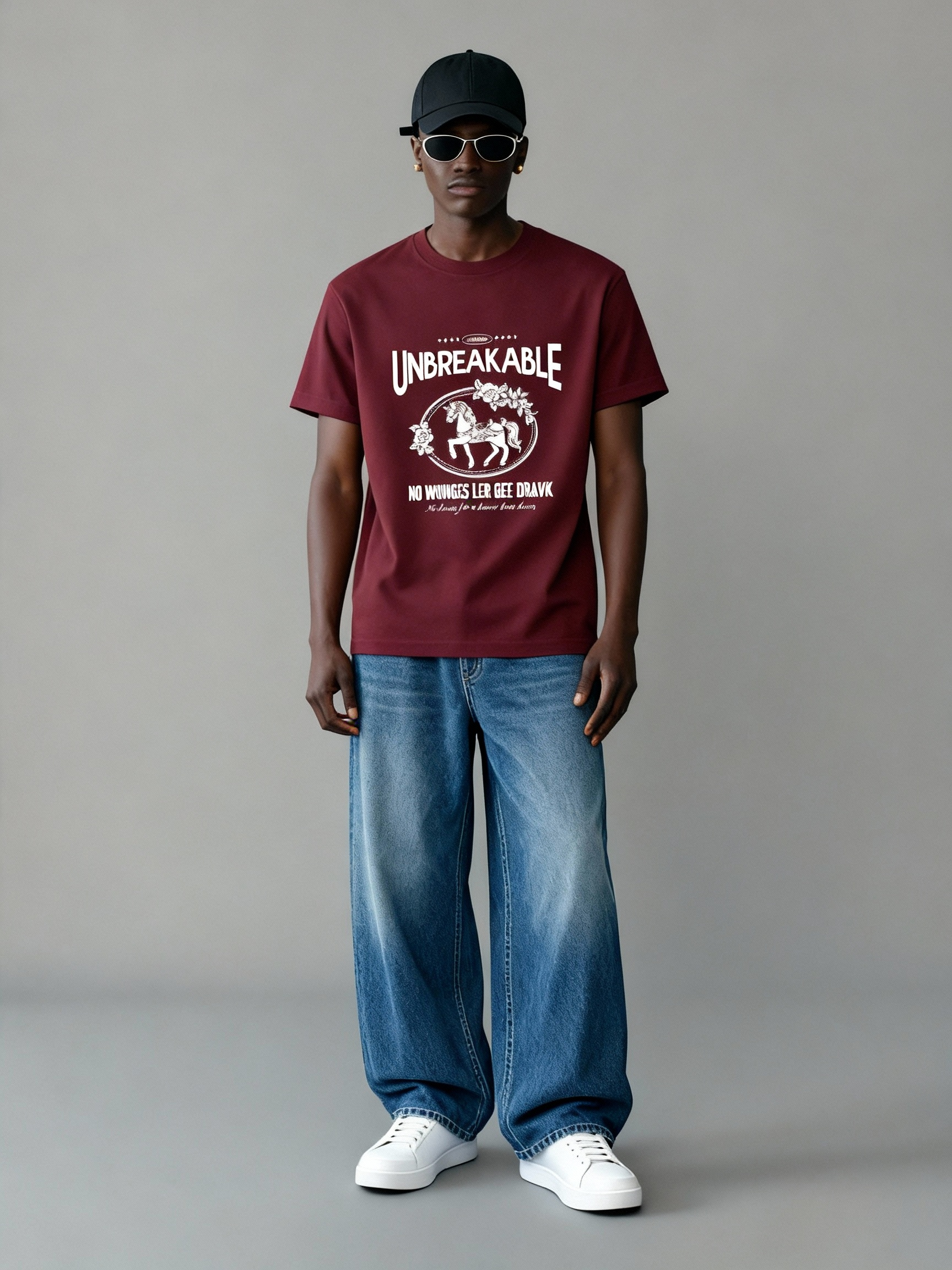 UNBREAKABLE Vintage Carousel Graphic Tee - Oversized Streetwear T-Shirt-Knotfolks