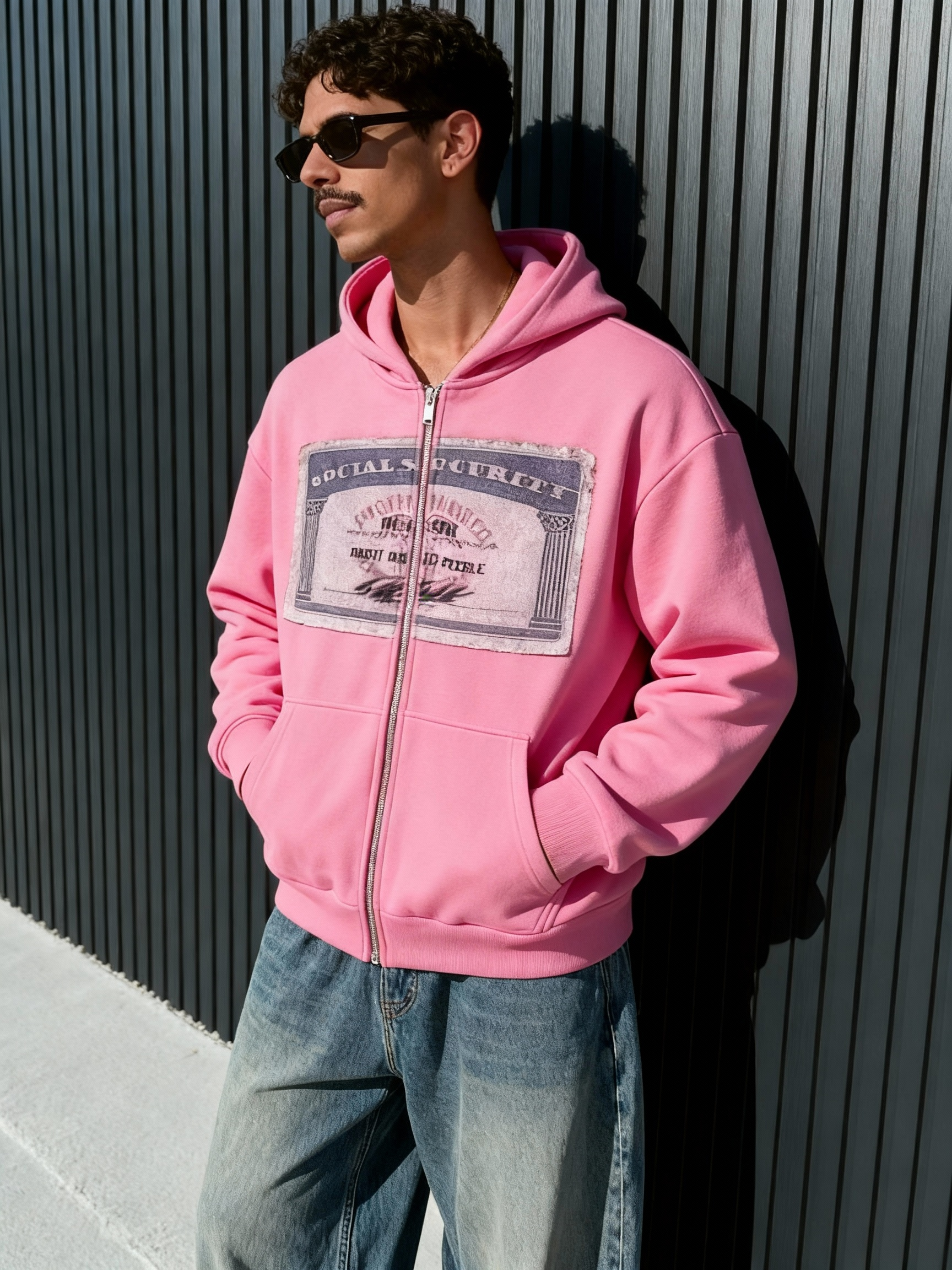 Retro Patchwork Full-Zip Hoodie Men's Boxy Fit Y2K Streetwear Jacket-Knotfolks