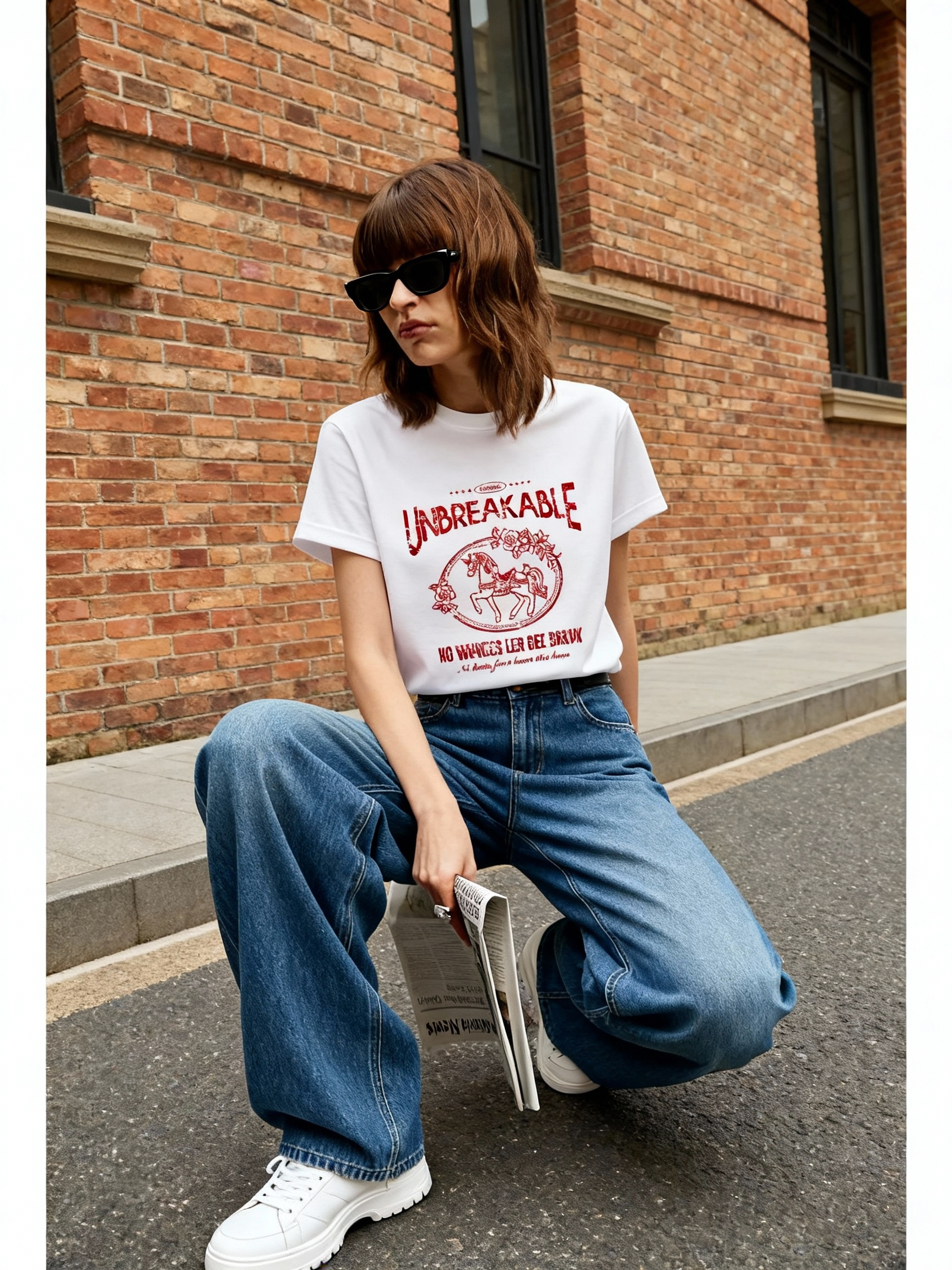 UNBREAKABLE Vintage Carousel Graphic Tee - Oversized Streetwear T-Shirt-Knotfolks