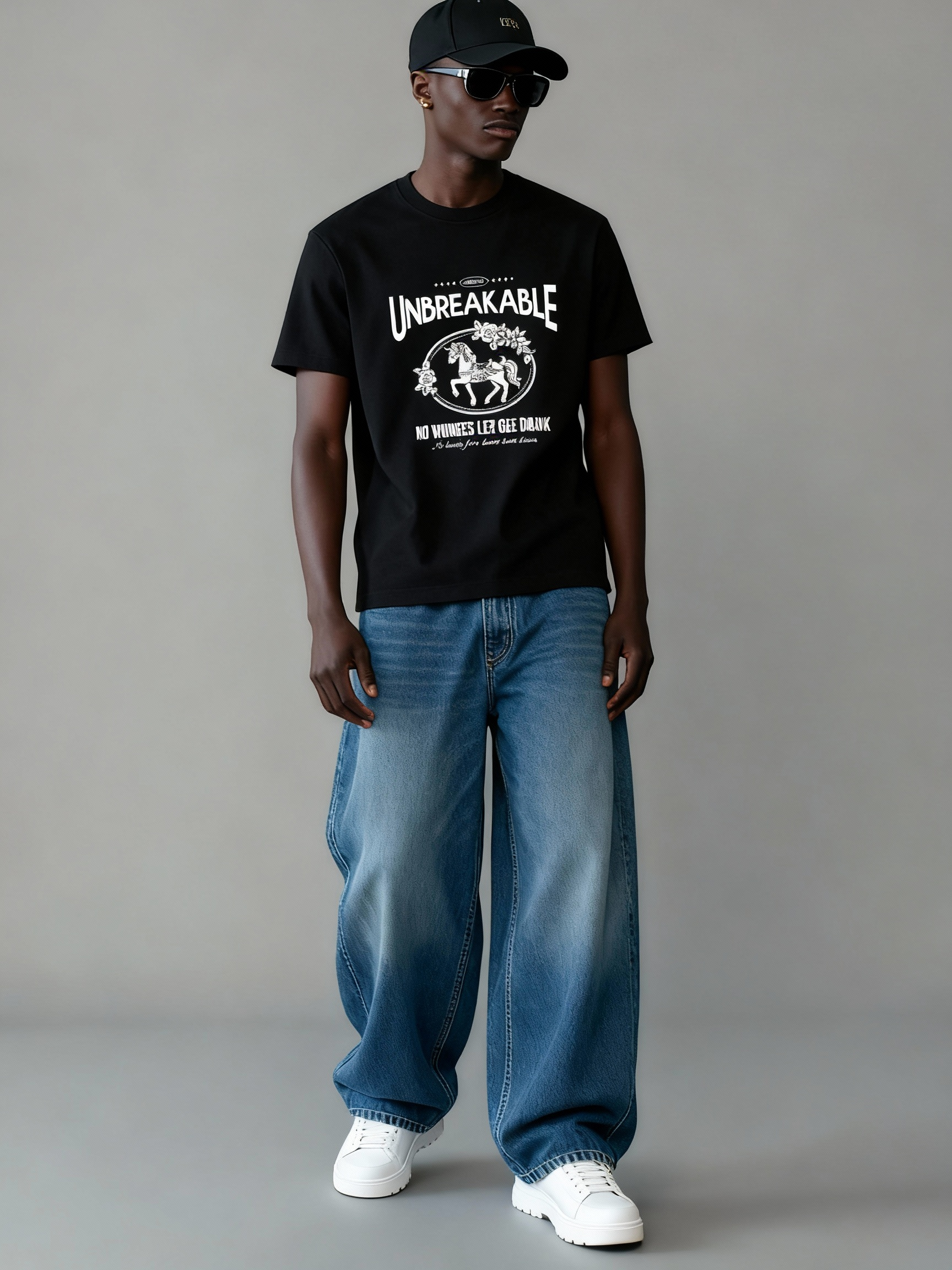 UNBREAKABLE Vintage Carousel Graphic Tee - Oversized Streetwear T-Shirt-Knotfolks