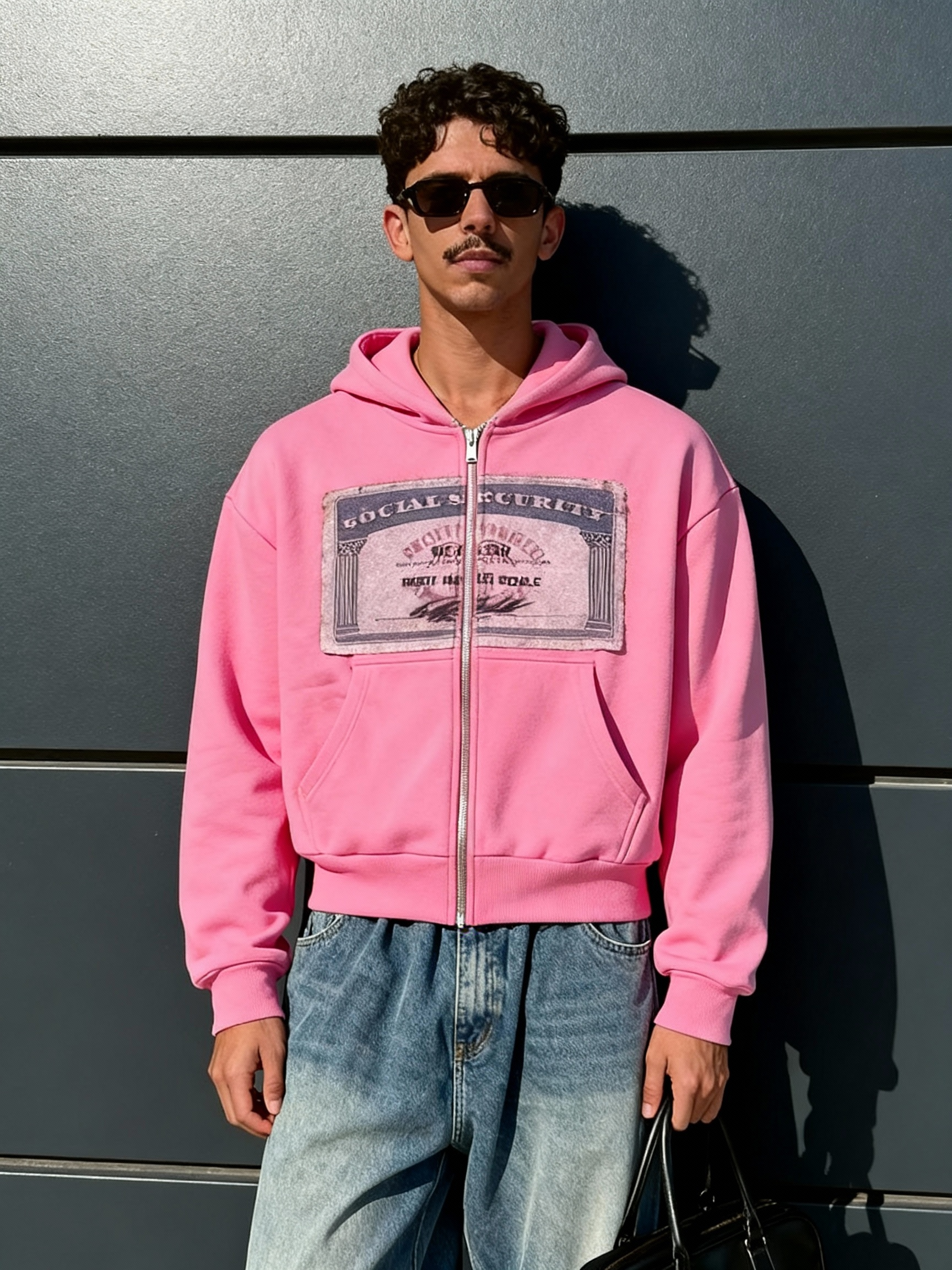 Retro Patchwork Full-Zip Hoodie Men's Boxy Fit Y2K Streetwear Jacket-Knotfolks