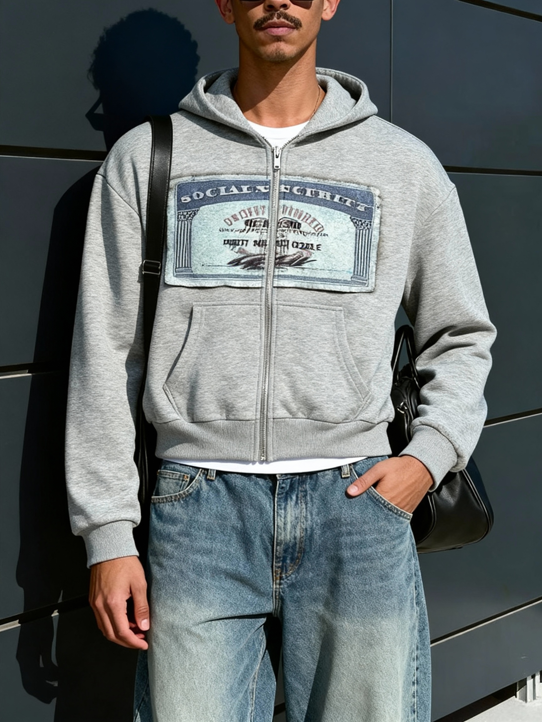 Retro Patchwork Full-Zip Hoodie Men's Boxy Fit Y2K Streetwear Jacket-Knotfolks