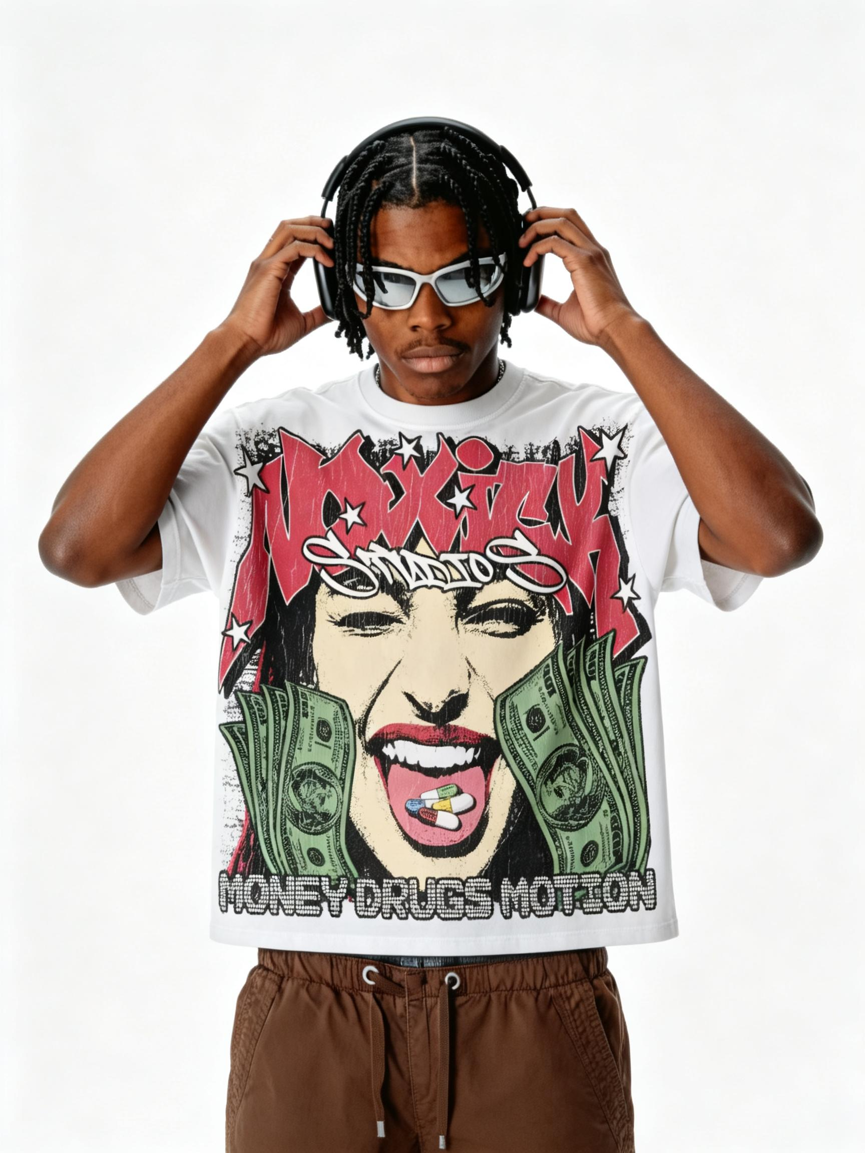 Vintage Washed "Take Money" Silhouette Graphic Tee | Distressed Urban Streetwear Shirt