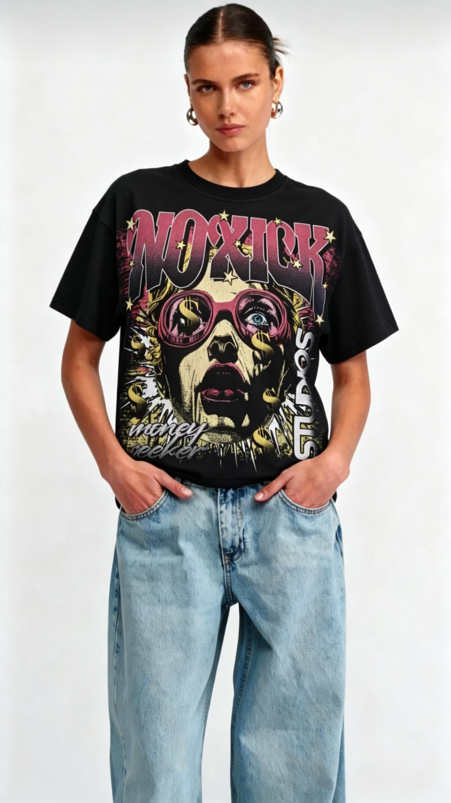 Vintage Washed "Take Money" Silhouette Graphic Tee | Distressed Urban Streetwear Shirt