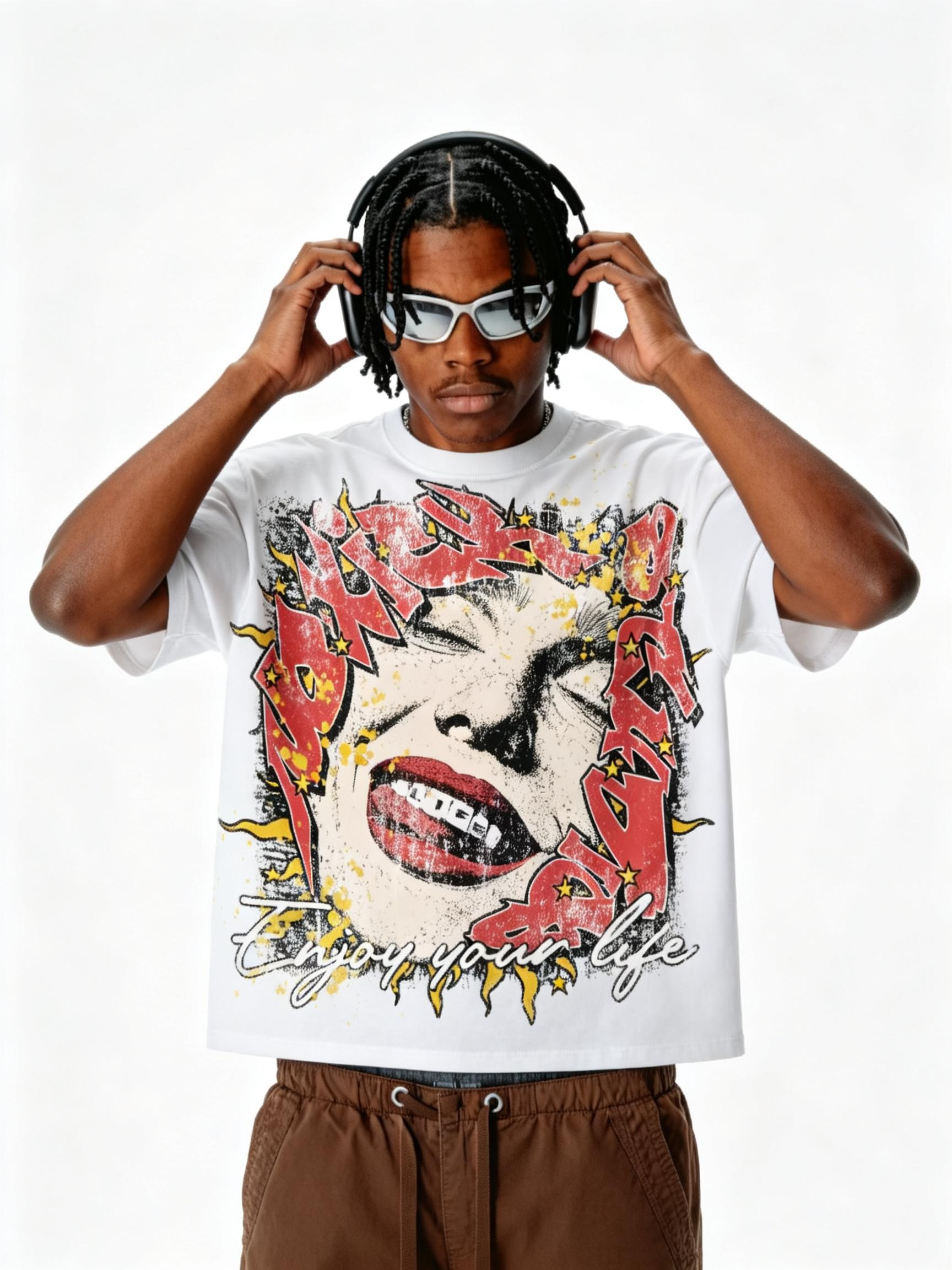 Vintage Washed "Take Money" Silhouette Graphic Tee | Distressed Urban Streetwear Shirt