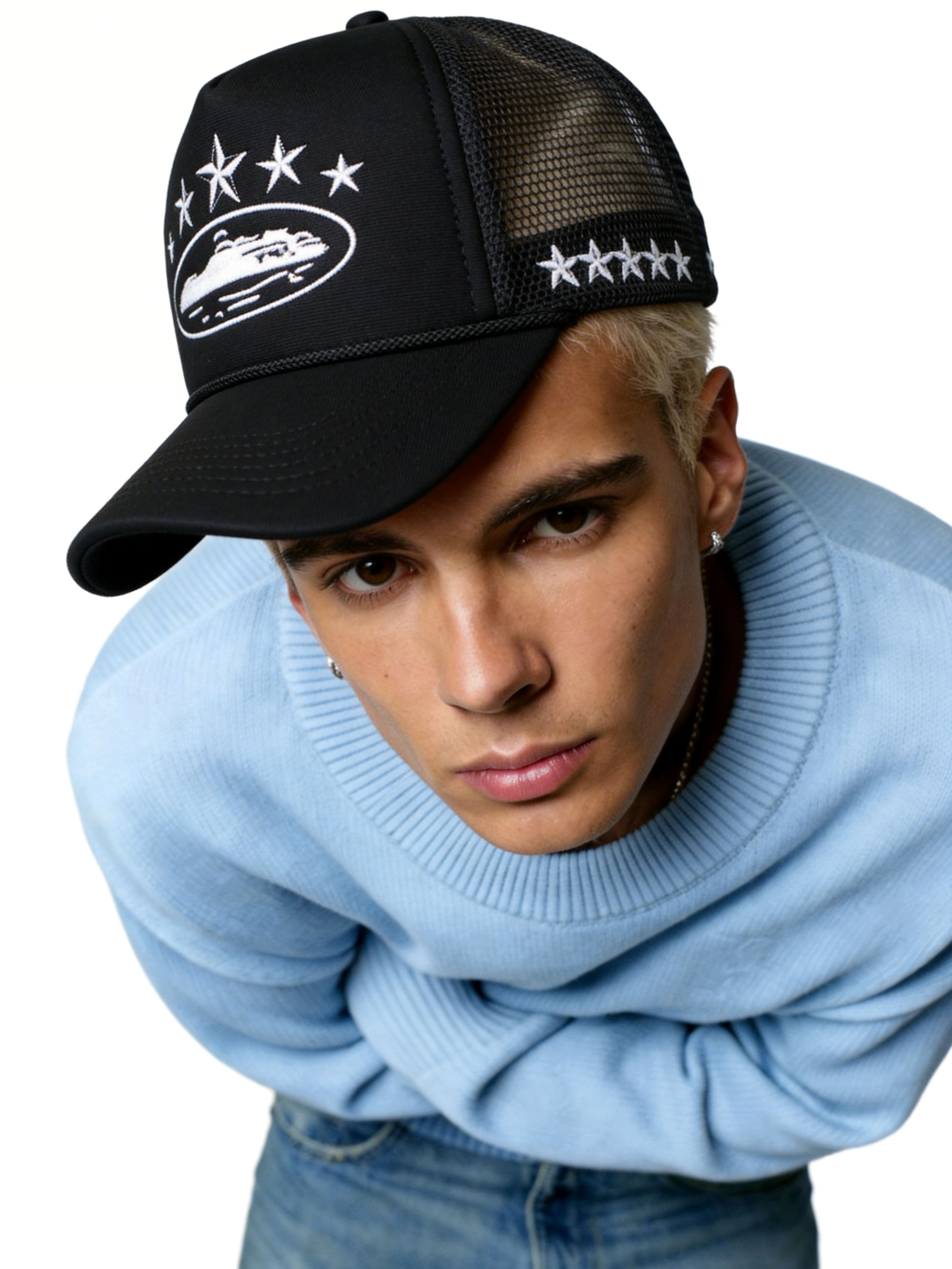 Vintage 5-Star Graphic Mesh Trucker Hat - Breathable Summer Cap-Knotfolks