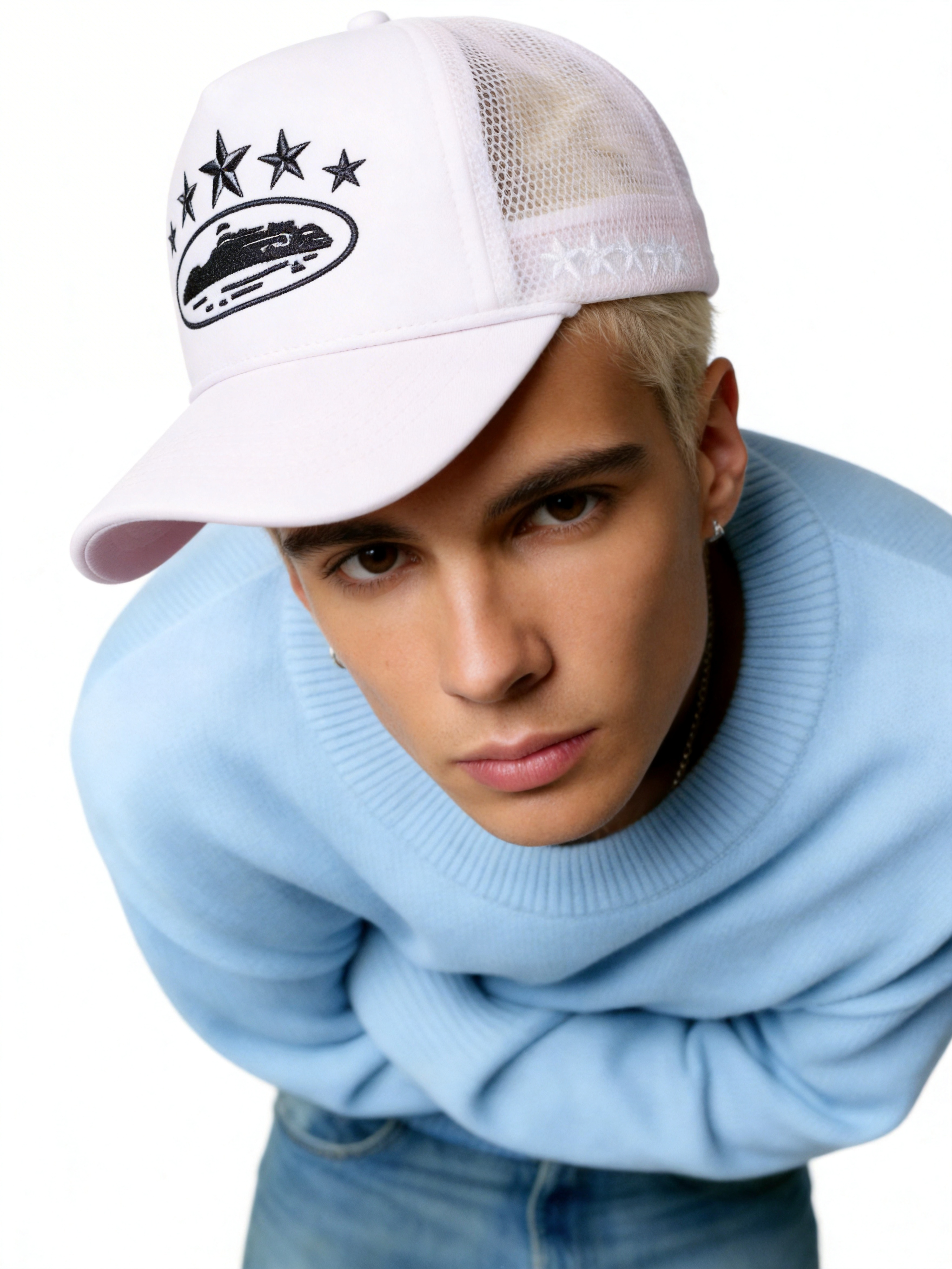 Vintage 5-Star Graphic Mesh Trucker Hat - Breathable Summer Cap-Knotfolks