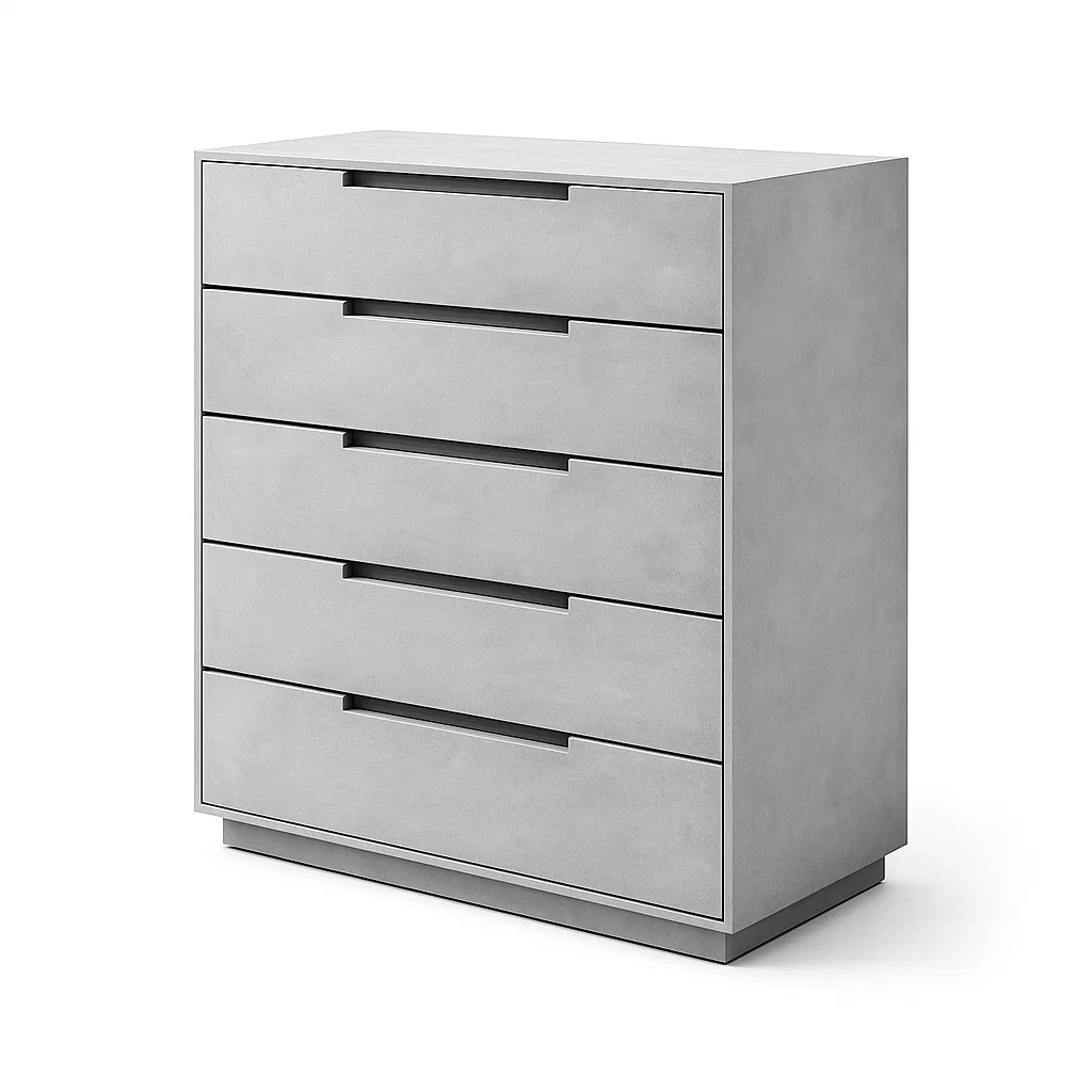 Kommode mit Schubladen MDF 5 Schubladen Grau-Sofioma