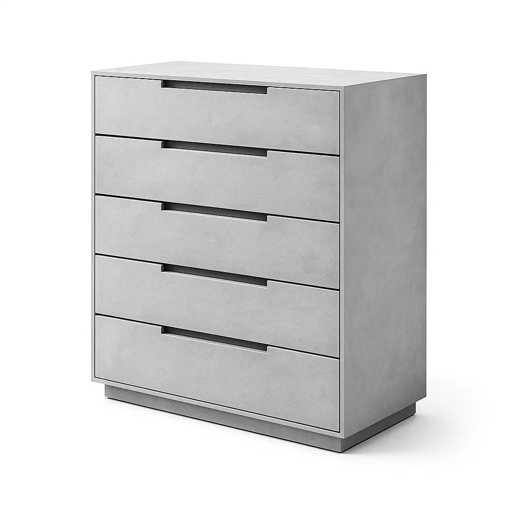 Kommode mit Schubladen MDF 5 Schubladen Grau-Sofioma