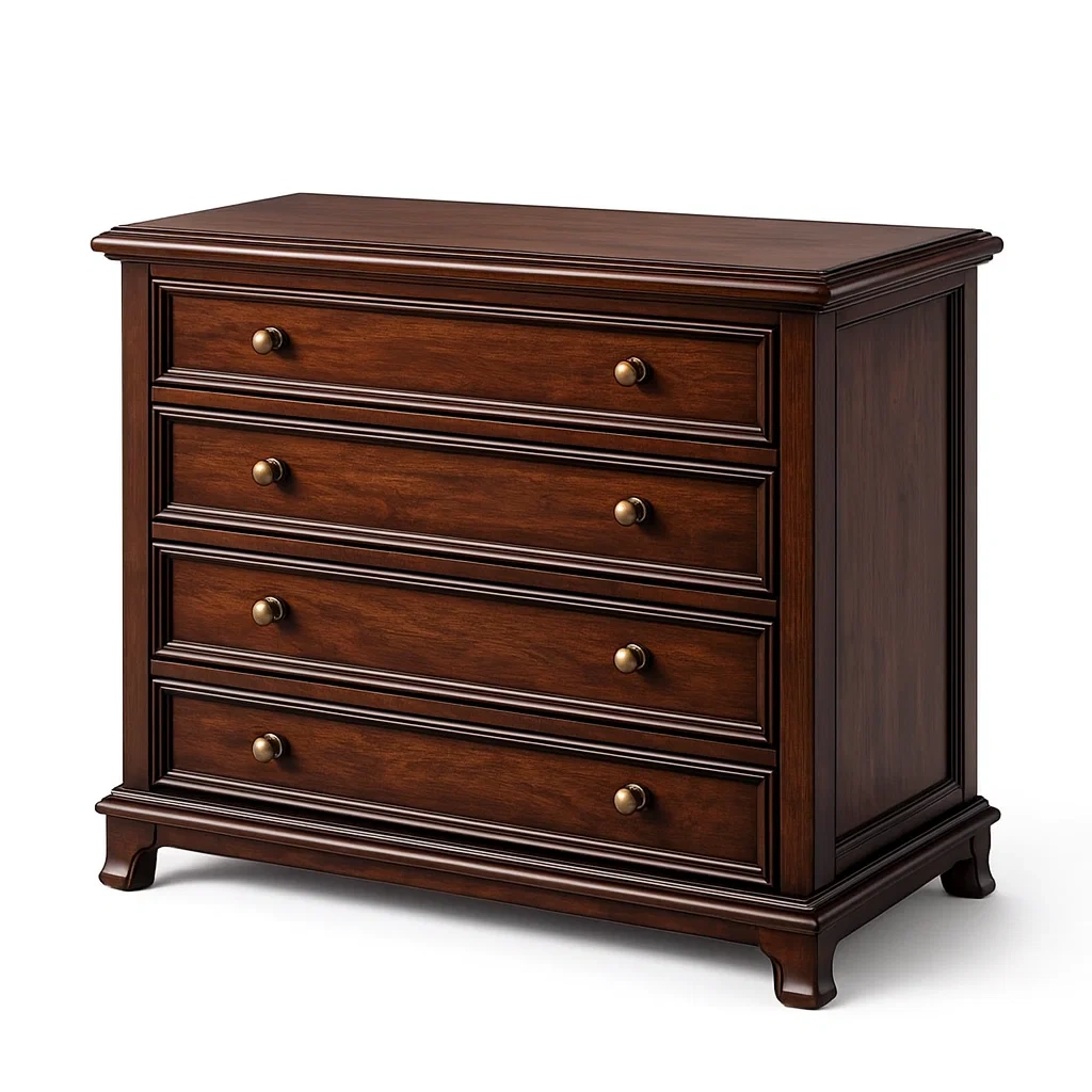 Kommode mit Schubladen Holz 4 Schubladen Dunkelbraun 90 x 45 x 85 cm-Sofioma