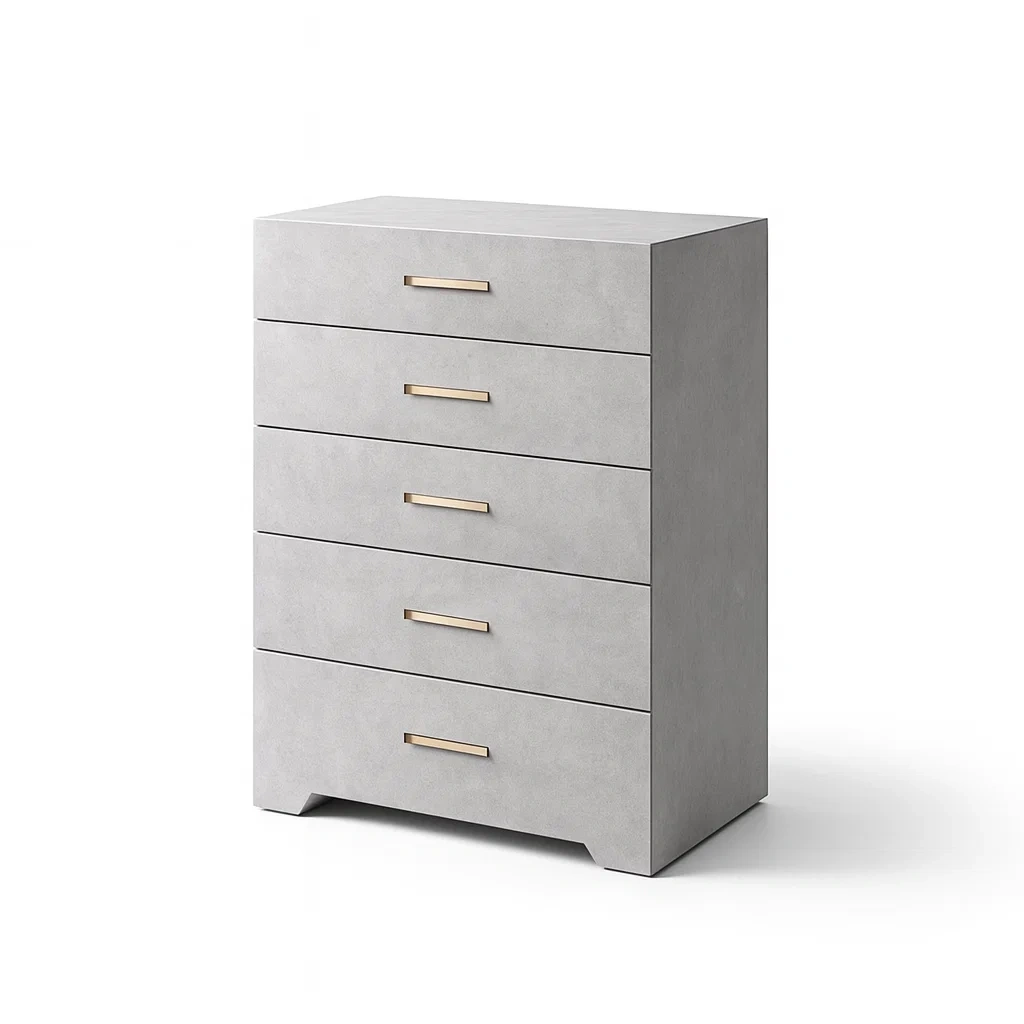 Kommode mit Schubladen MDF-Betonoptik Grau-Sofioma