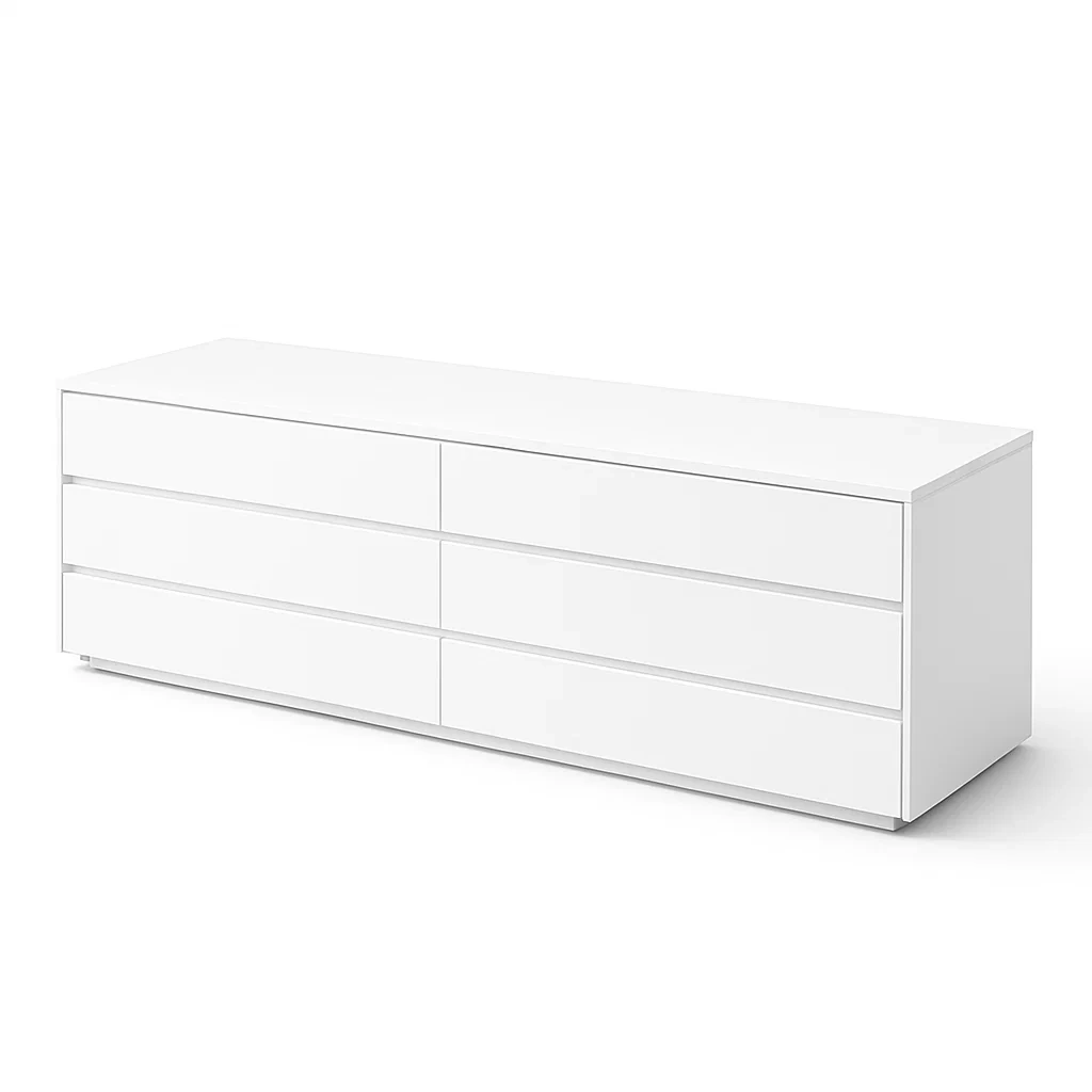 Kommode mit Schubladen Weiß mit 6 Schubladen aus Holzwerkstoff-Sofioma