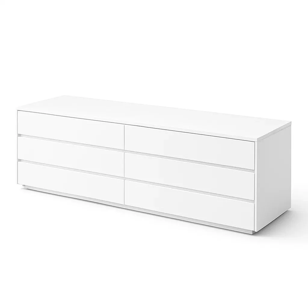 Kommode mit Schubladen Weiß mit 6 Schubladen aus Holzwerkstoff-Sofioma