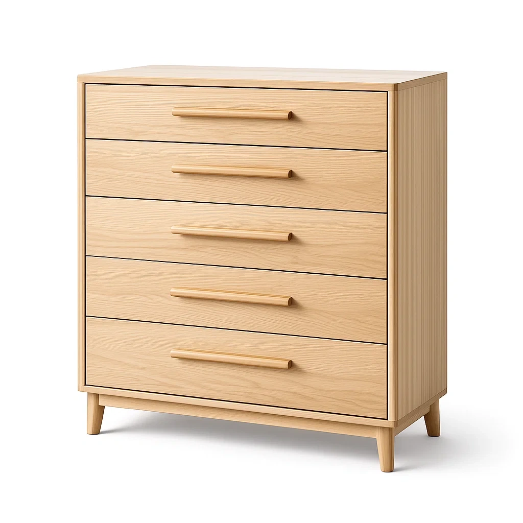 Kommode mit Schubladen Holz mit 5 Schubladen 70 x 40 x 90 cm aus Eiche-Sofioma