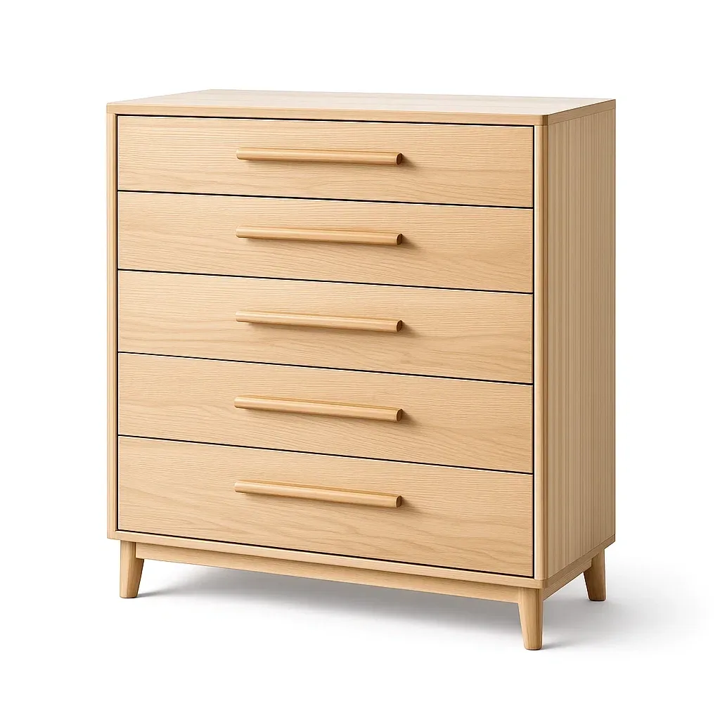 Kommode mit Schubladen Holz mit 5 Schubladen 70 x 40 x 90 cm aus Eiche-Sofioma