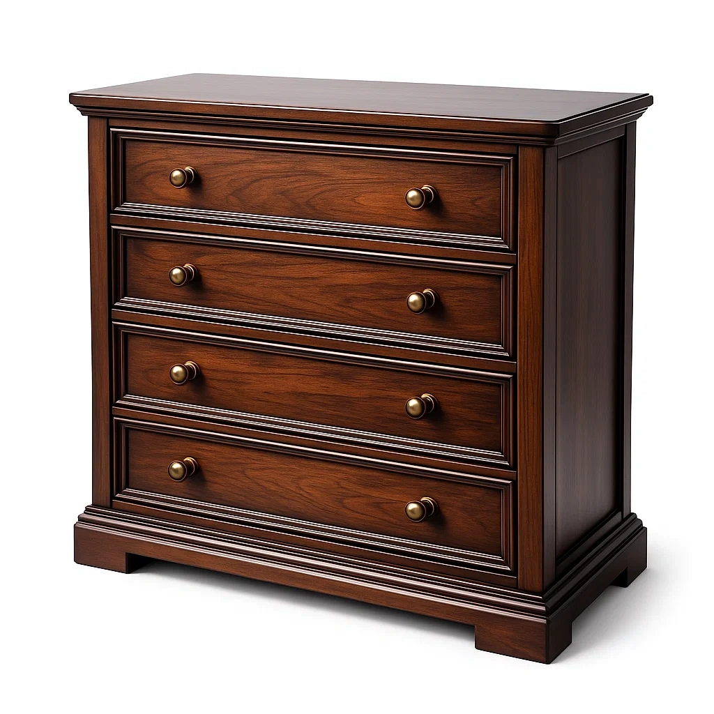 Kommode mit Schubladen Massivholz-Kiefer 4 Schubladen Braun-Sofioma