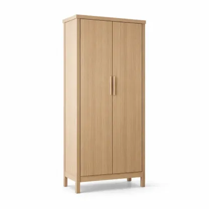 Kleiderschrank Holz 2 Türen Natur-Sofioma
