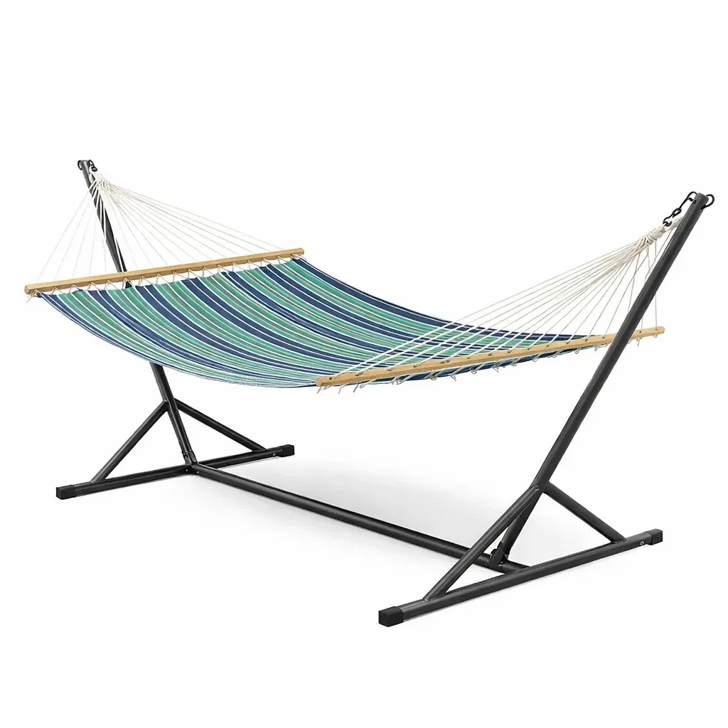 Hängematte mit Metallgestell Polyester Blau/Grün-Sofioma