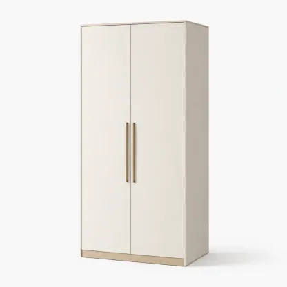 Kleiderschrank Zweiflügelig aus MDF 200 cm x 100 cm x 50 cm Beige-Sofioma