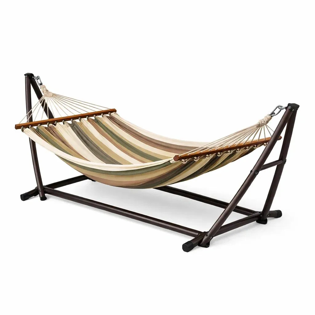 Hängematte Set Baumwolle Stahlgestell Mehrfarbig-Sofioma
