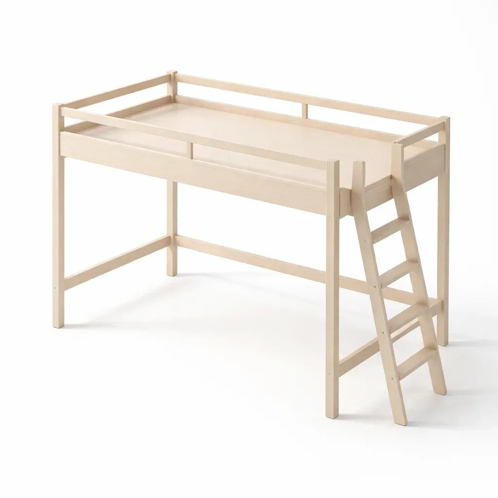 Hochbett aus Holz mit Leiter Natur-Sofioma