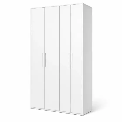 Kleiderschrank Holzwerkstoff Weiß 4-türig-Sofioma