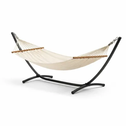 Hängematte Stahlrahmen Baumwolle Beige-Sofioma