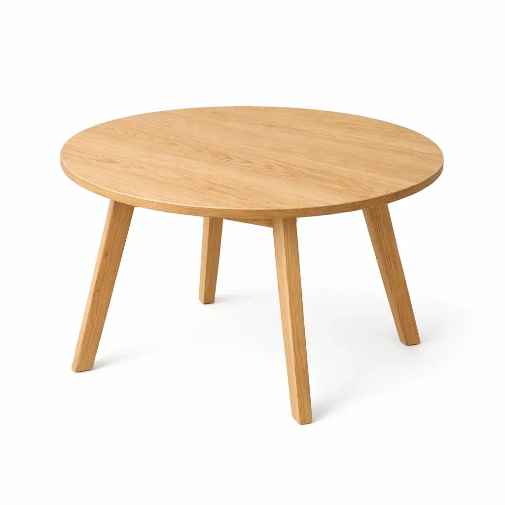 Kaffeetisch aus Holz Durchmesser 80 cm Höhe 45 cm-Sofioma