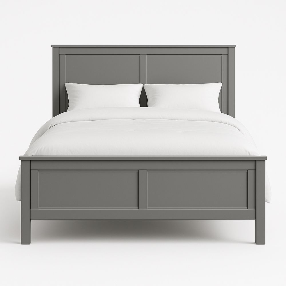 Wooden Queen Bed Frame Grey with Headboard and Footboard-Bloompadds