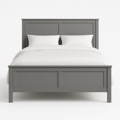 Wooden Queen Bed Frame Grey with Headboard and Footboard-Bloompadds