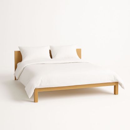 Pine Wood Queen Bed Frame with Bedding 210cm x 160cm x 85cm-Bloompadds