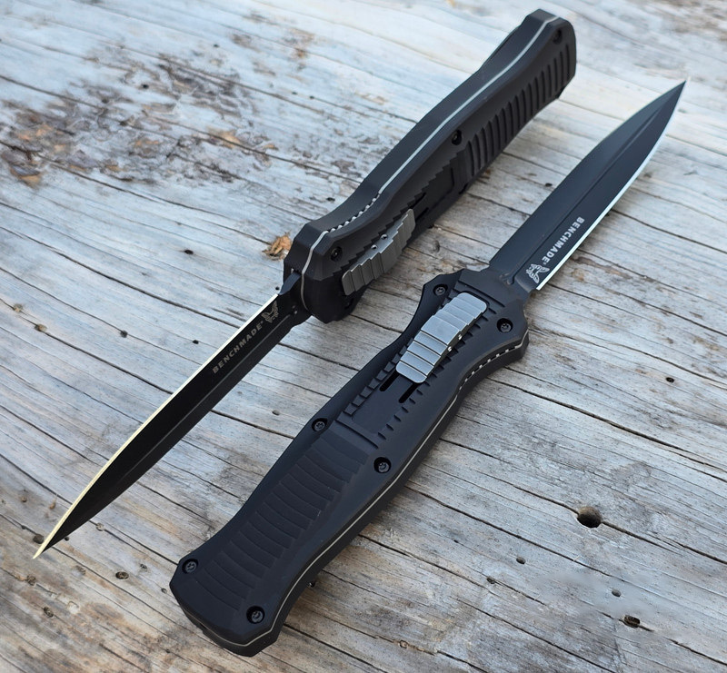 ⚡Last Day 70% OFF丨Benchmade 3300BK Infidel OTF Automatic Knife - Black/White D2 Plain Edge