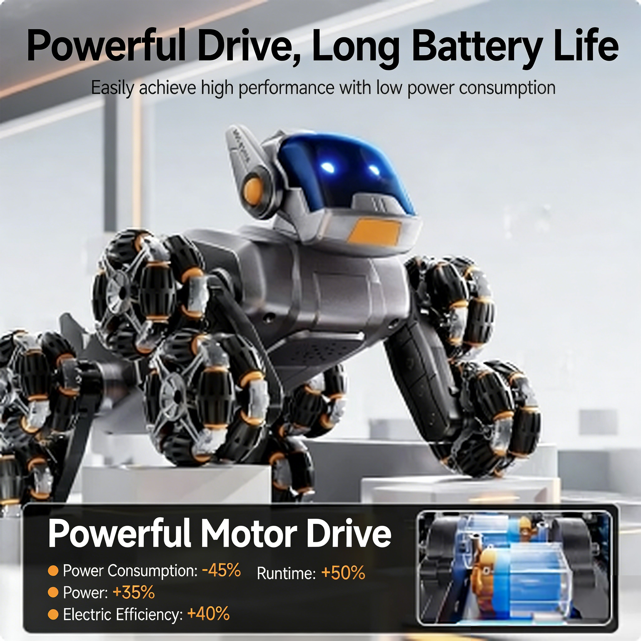 Electric intelligent eight-wheeled robotic dog toy car