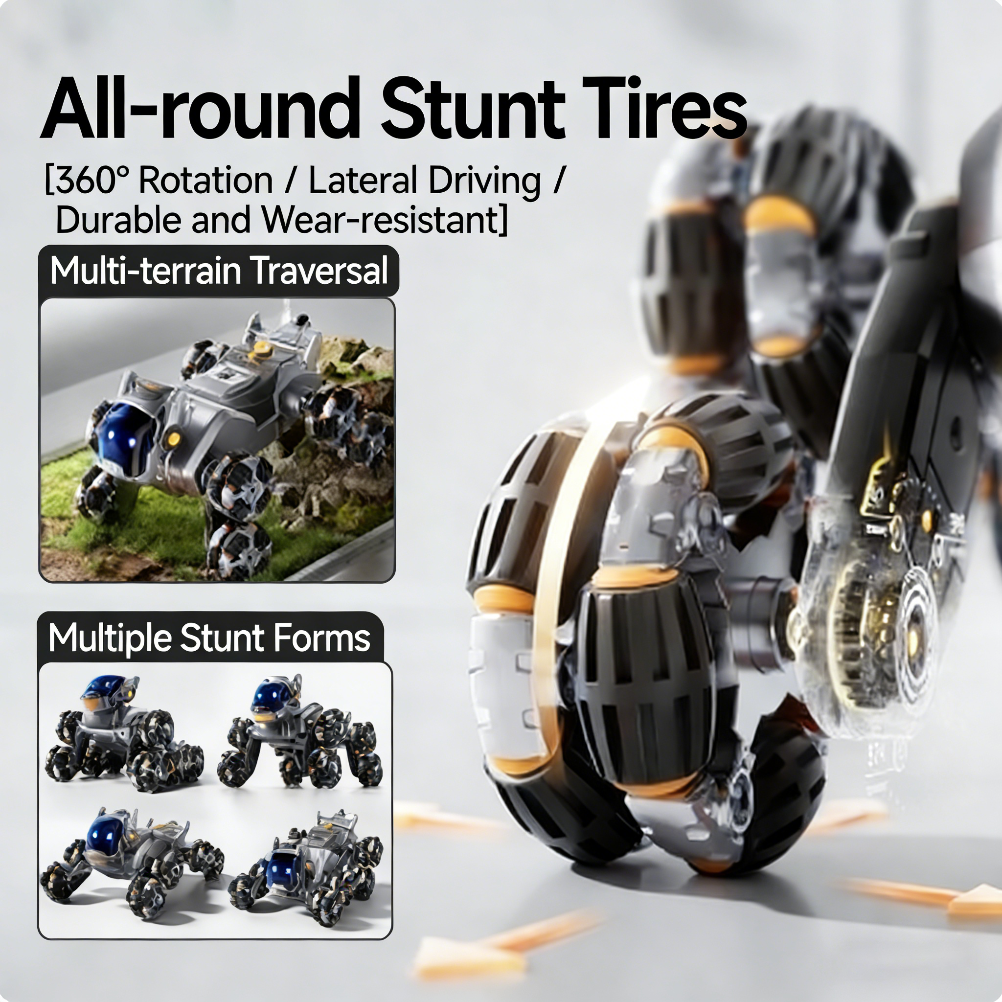 Electric intelligent eight-wheeled robotic dog toy car