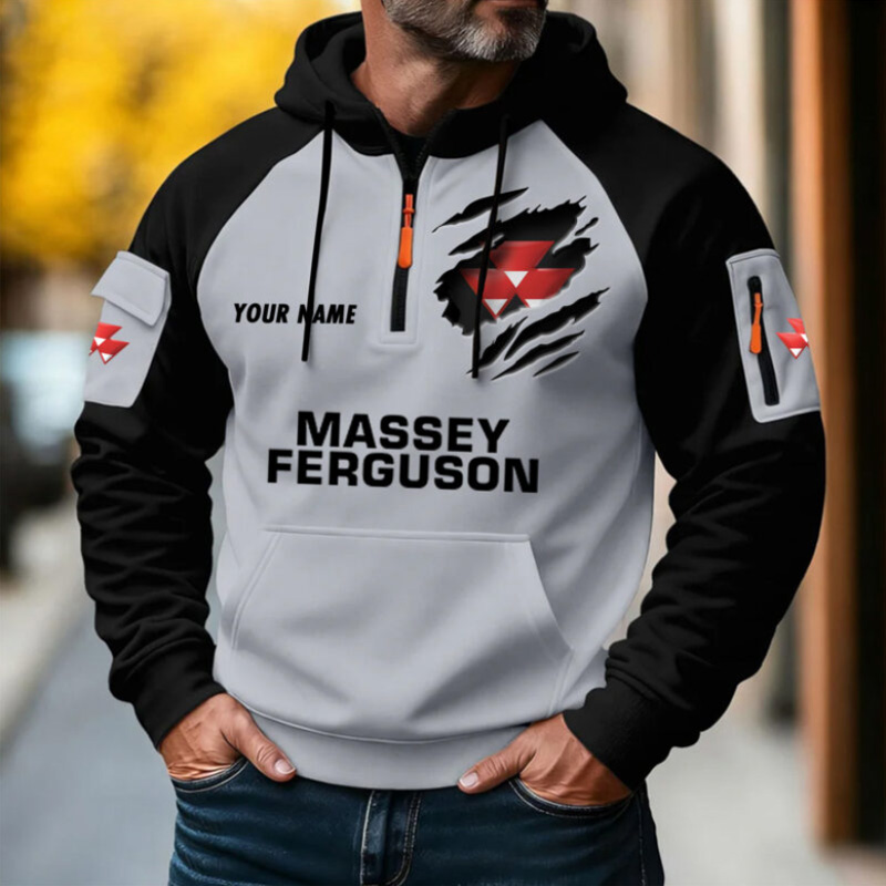 Half-zip hooded fleece sweatshirt