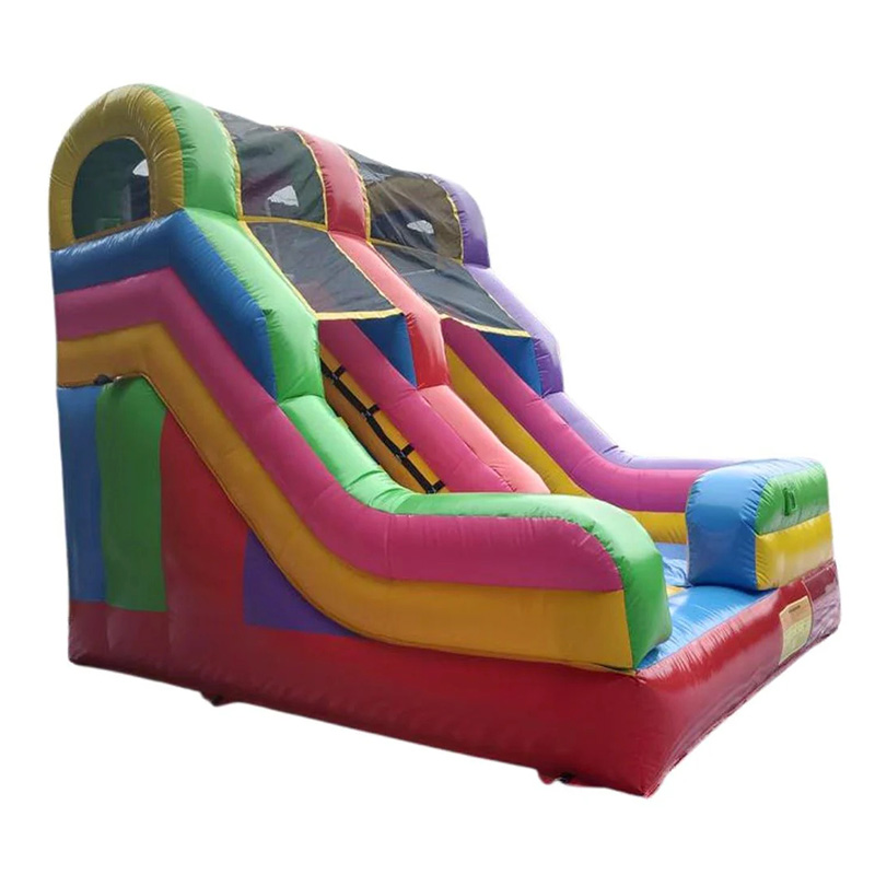 Rainbow Double-Channel Inflatable Slide