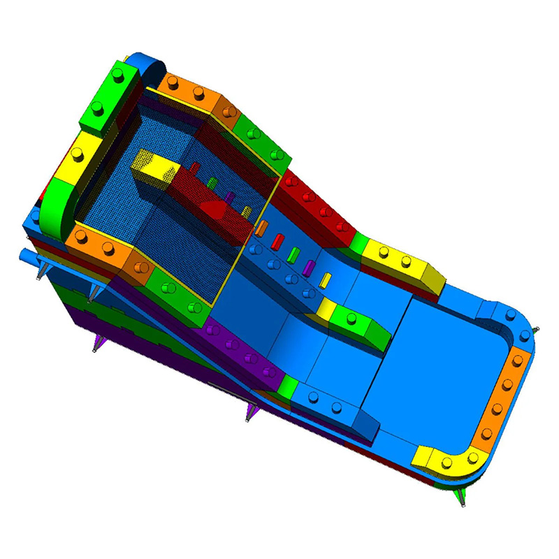 Rainbow Building Block Three-Track Inflatable Slide