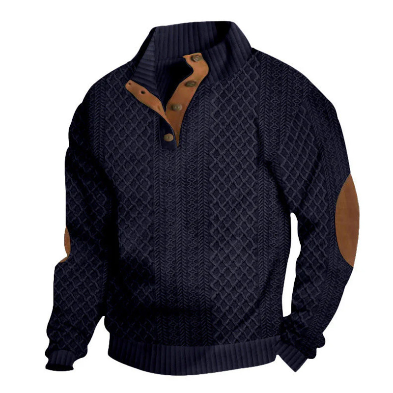 Men's jacquard collar sweatshirt