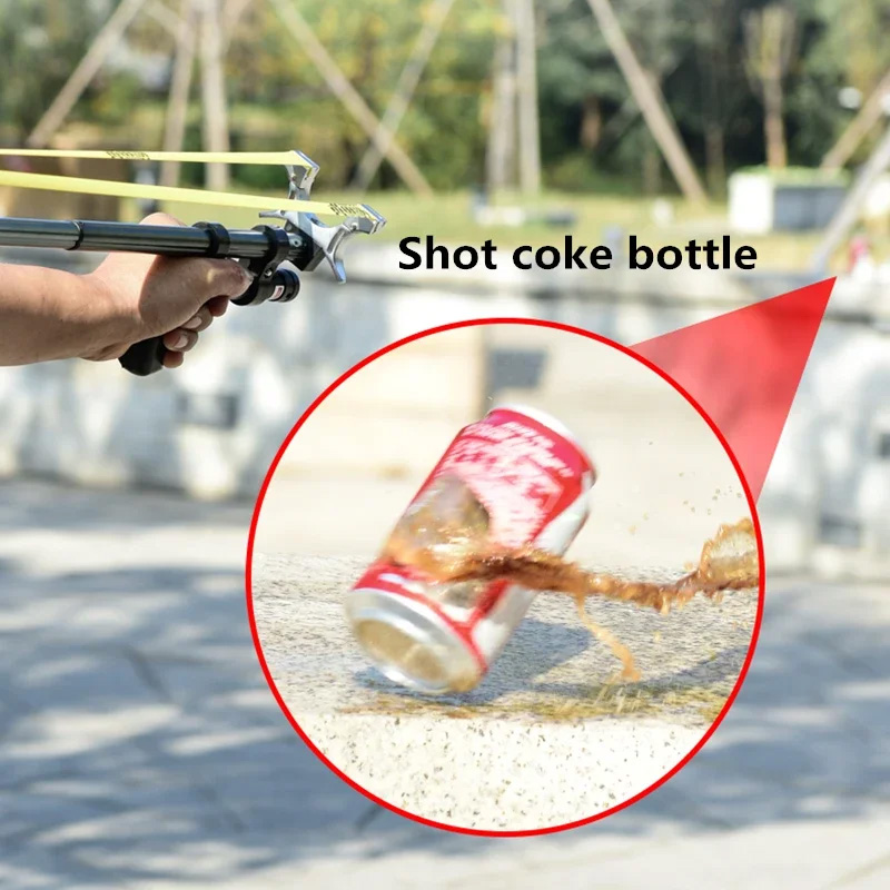 Laser-aimed telescopic slingshot